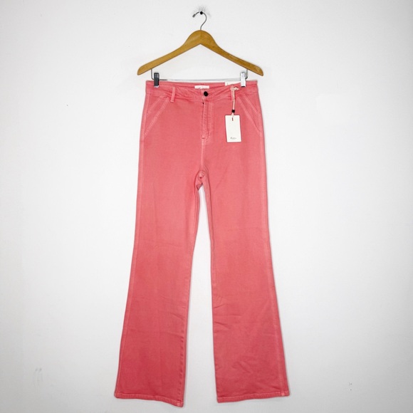 Kancan Ultra High Rise Wide Flare Jeans Pink Size 11/29 NWT - Picture 3 of 8